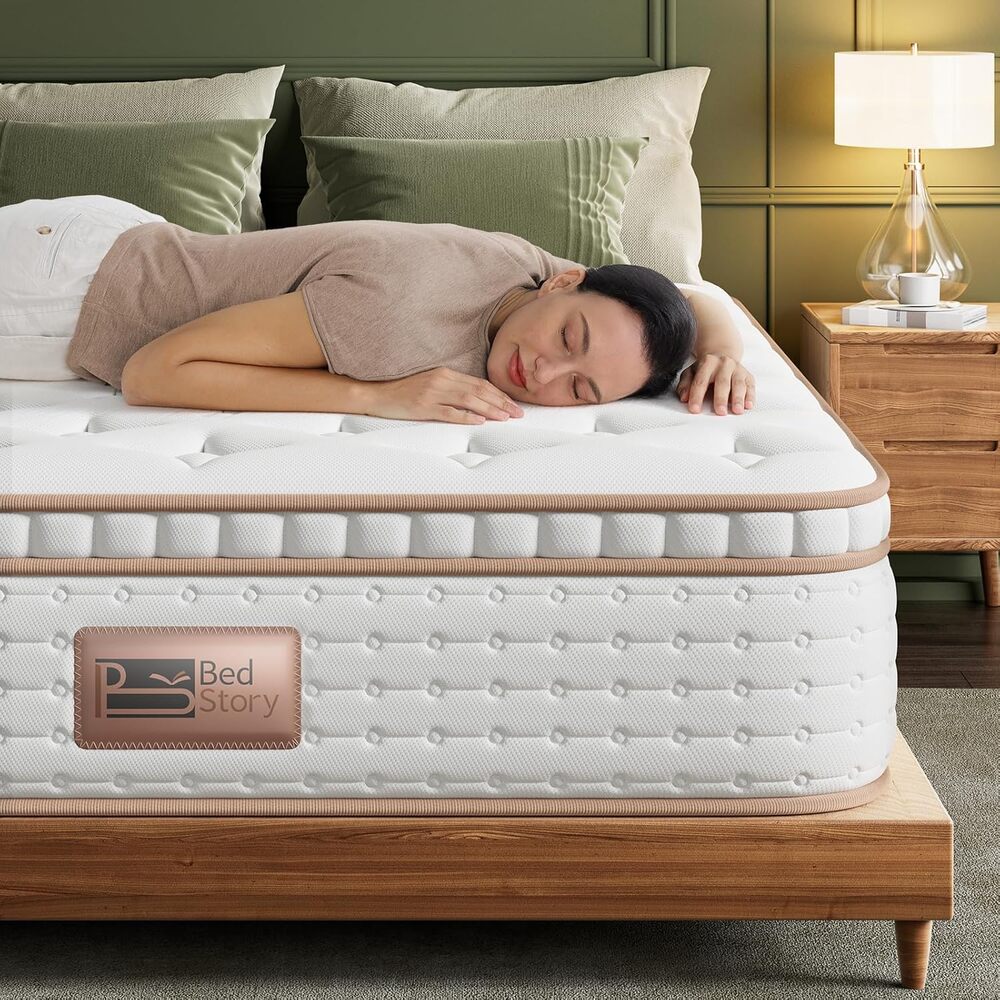BedStory 14-Inch Firm Queen Hybrid Mattress for Degenerative Disc Disease