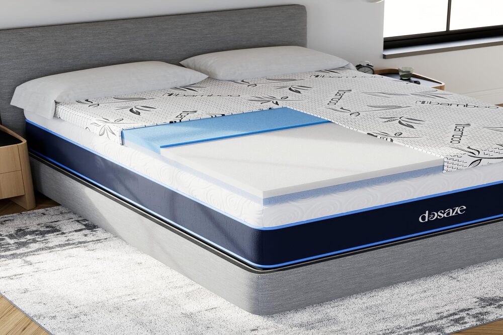 Dosaze Dual-Layer Triple-Zone Memory Foam Topper for back pain, easy to handle, pressure relief