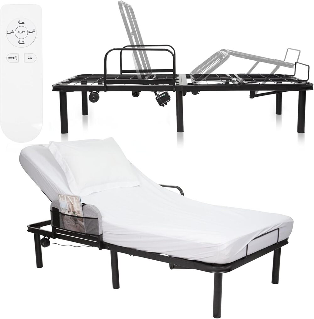 Vive Adjustable Bed for Seniors – Zero Gravity & Massage Modes for Back Pain and Circulation.
