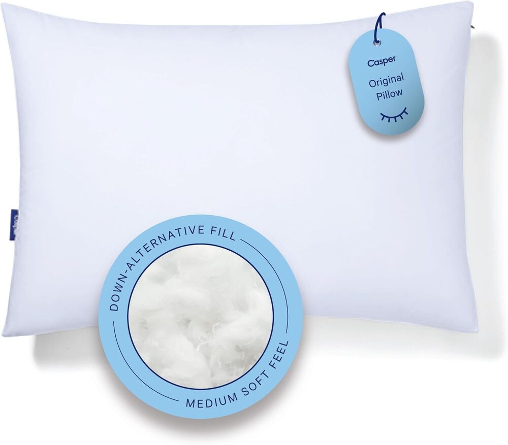 Casper Sleep Original Pillow for hot sleepers, fully machine washable, Balanced medium loft.