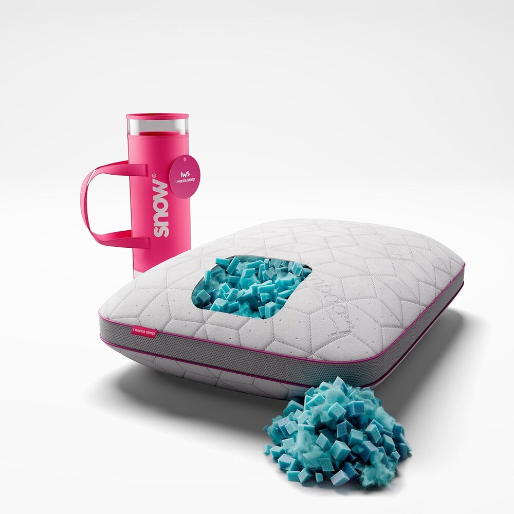 IWS Adjustable Cooling Pillow for good night's sleep, cold touch, machine washable, low priced.