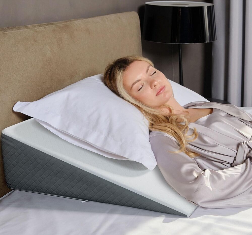 Kölbs Bed Wedge Pillow for sleep apnea, two height options, long warranty, spare cover, medical grade core.