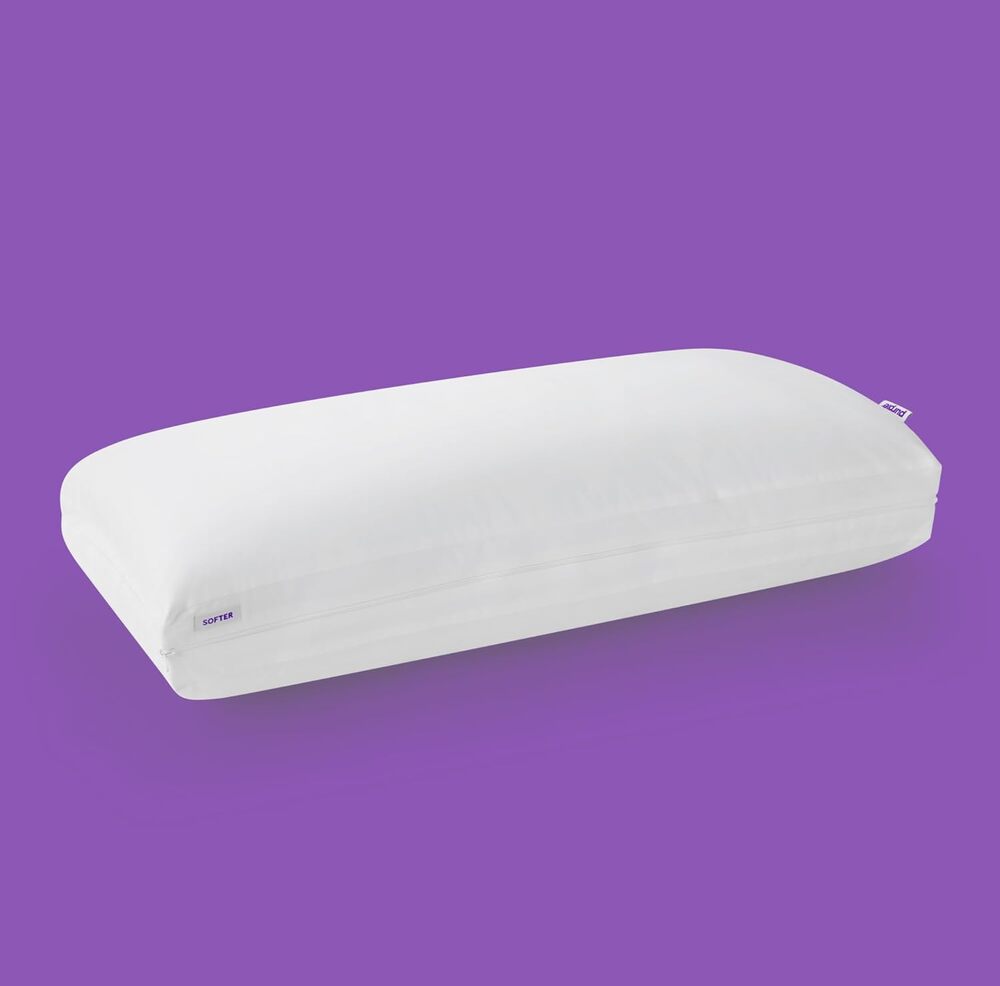 Purple TwinCloud Pillow for stomach sleepers. perfect for belly, front and combination sleepers.