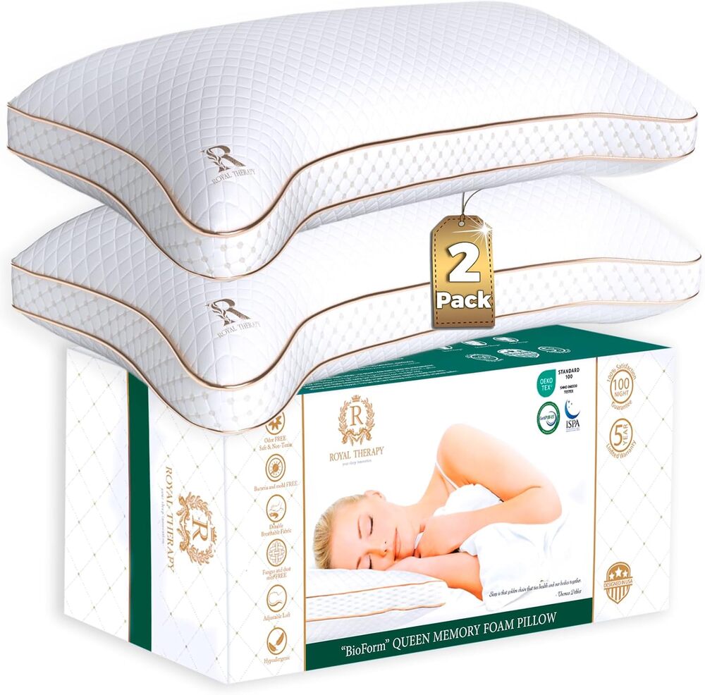 Royal Therapy King Pillows fro stomach sleepers, good for front, belly and combination sleepers.