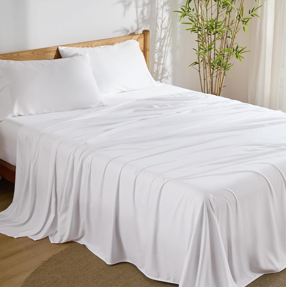 Bedsure King Size Sheet Set, best sheet under $100, Gets crisper & cooler after every wash, budget friendly.