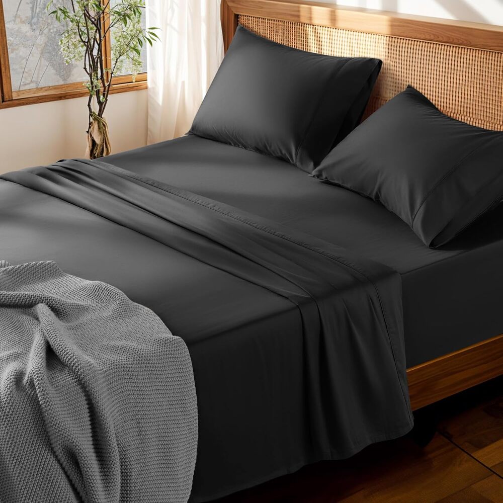 LBRO2M 100% Cotton Sheets Set for memory foam mattress, budget friendly, true 10 inches pocket.