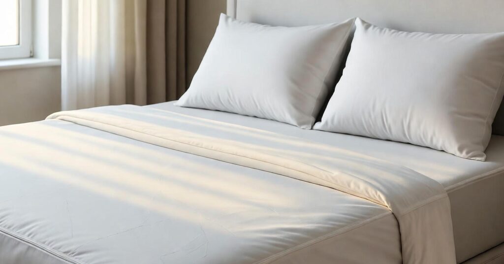 Picture showing neat and clean bed without dust mites.