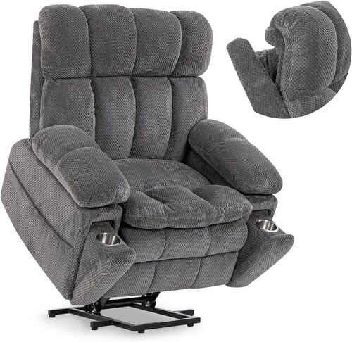 Zuacs Dual Motor Power Lift Recliner charcoal color with Dual motors, less sound, best for elderly.